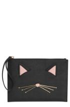 Kate Spade New York Medium Cats Meow - Bella Leather Pouch - Black