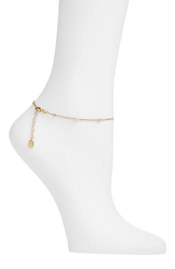 Women's Argento Vivo Bead Station Anklet