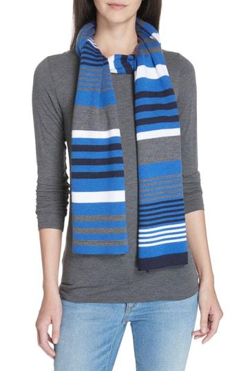 Women's Eileen Fisher Striped Scarf, Size - Blue