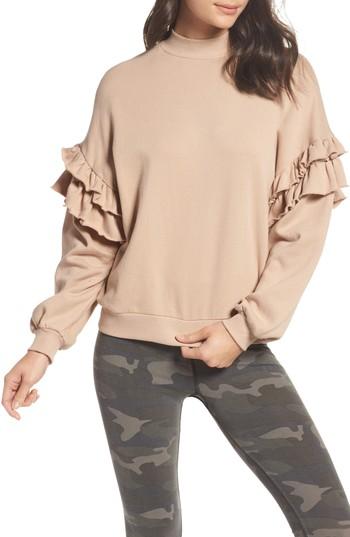 Women's Ragdoll Ruffle Sweatshirt - Coral