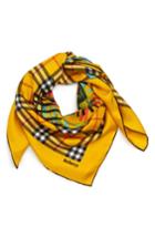 Women's Burberry Crest Graffitti Silk Square Scarf