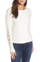 Women's Halogen Lace-up Sleeve Sweater - Ivory