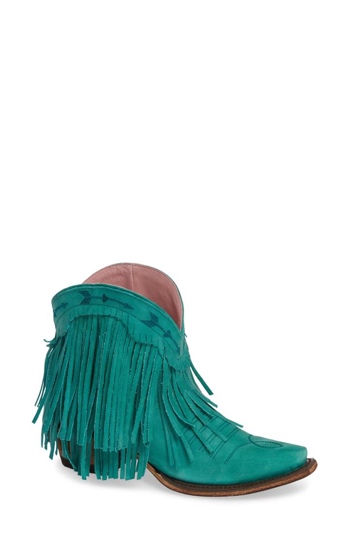 Women's Lane Boots Spitfire Fringe Bootie M - Blue/green