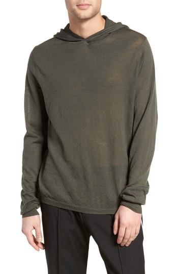Men's Vince Regular Fit Wool Pullover Hoodie - Green