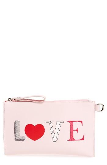 Longchamp Kiss & Love Leather Cosmetics Pouch