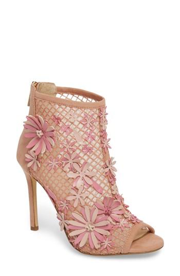 Women's Jessica Simpson Jayko Flower Mesh Bootie M - Pink