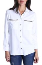 Women's Kut From The Kloth Danny Sequin Pocket Shirt - White