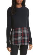 Women's Veronica Beard Garrett Mixed Media Tunic - Blue