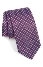 Men's Salvatore Ferragamo Gancio Sail Woven Silk Tie, Size - Purple