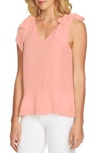 Women's Cece Tie Shoulder Layered Blouse - Coral