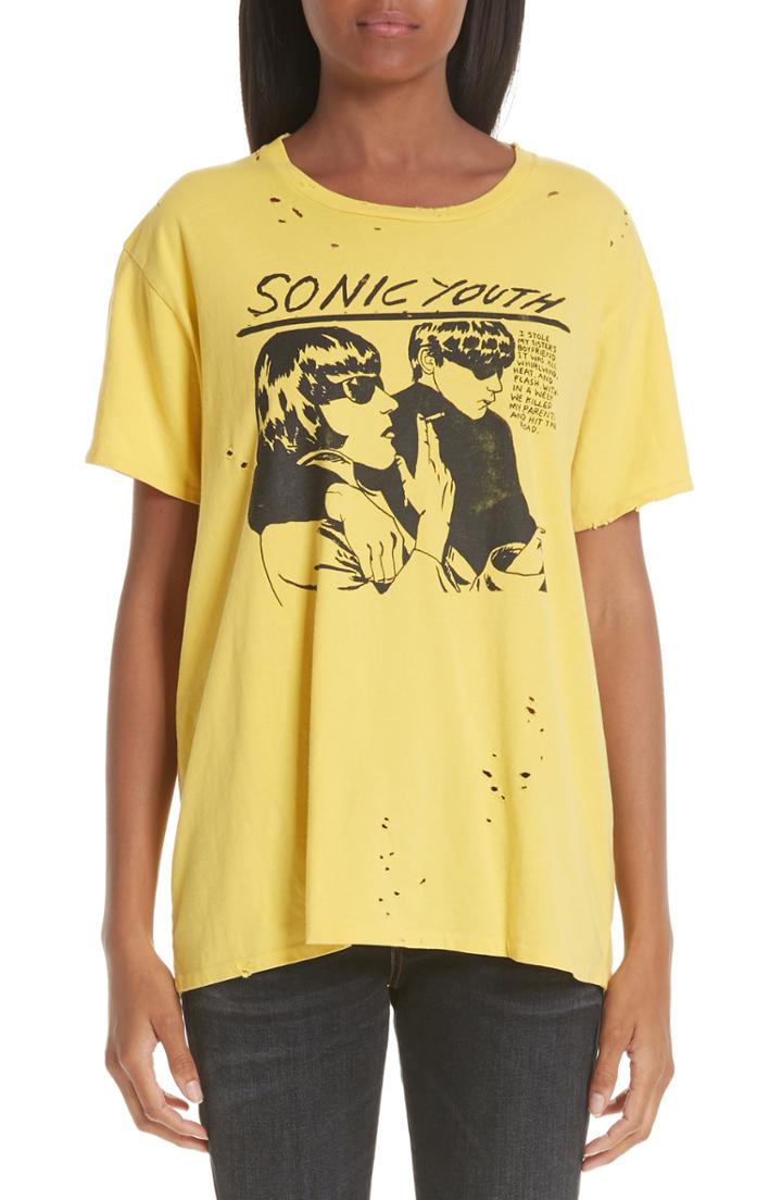 Women's R13 Sonic Youth Print Tee - Yellow