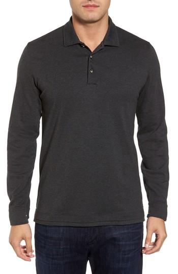 Men's David Donahue Interlock Polo, Size - Black