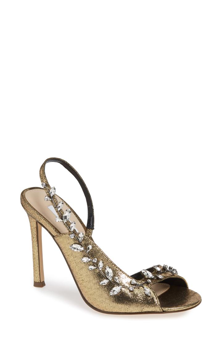 Women's Nina Deanna Embellished Sandal M - Metallic