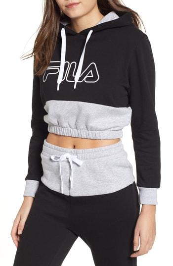 Women's Fila Dora Crop Hoodie - Black