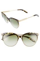 Women's Victoria Beckham Layered Combination Kitten 55mm Sunglasses - Amber Tortoise Shell