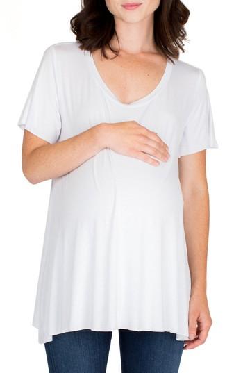 Women's Nom Maternity 'mimi' Stripe Maternity Tee - White