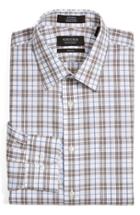 Men's Nordstrom Men's Shop Trim Fit Non-iron Check Dress Shirt .5 - 32/33 - Brown