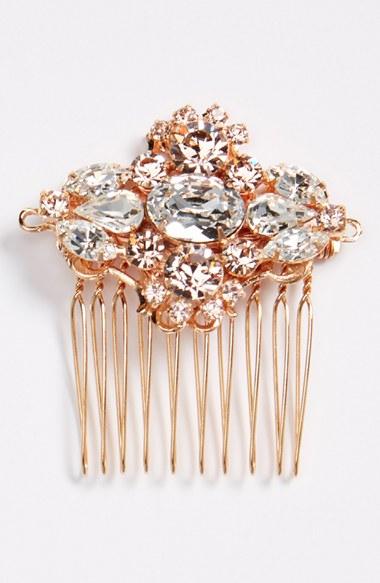 Camilla Christine Small Jeweled Comb, Size - Pink