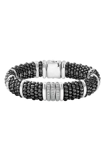 Women's Lagos Black Caviar Diamond Two-side Bracelet