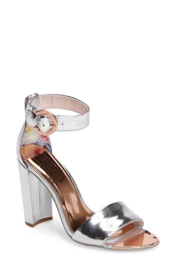 Women's Ted Baker London Secoa Ankle Strap Sandal M - Metallic