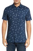 Men's Kahala Honu La Hanai Trim Fit Print Sport Shirt, Size - Blue