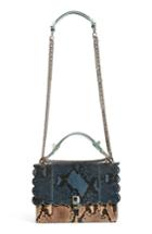 Fendi Kan I Scallop Genuine Python Shoulder Bag - Blue