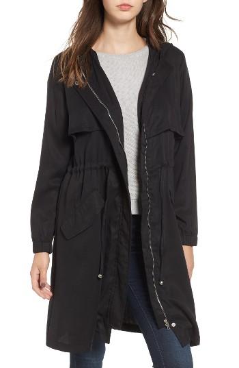 Women's Bb Dakota Tyler Hooded Trench Coat - Black