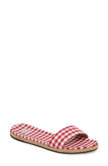 Women's Jane And The Shoe Jill Thin Band Slide Sandal M - Red
