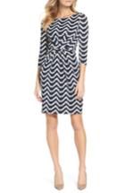 Women's Adrianna Papell Beading Beauty Pleat Waist Sheath Dress - Blue
