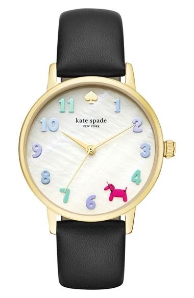 Women's Kate Spade New York Metro Balloon Leather Strap Watch, 34mm