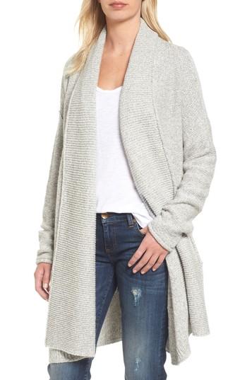 Petite Women's Caslon Shawl Collar Cardigan P - Grey