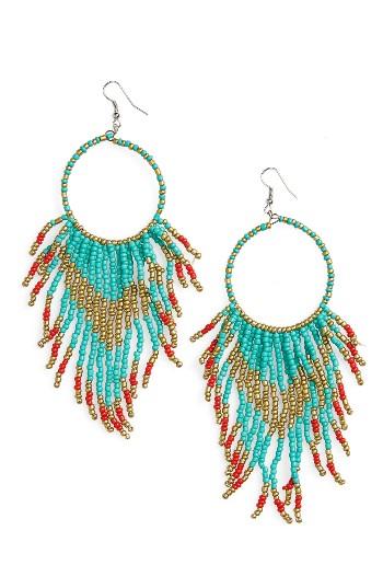Women's Cara Beaded Circle Drop Earrings