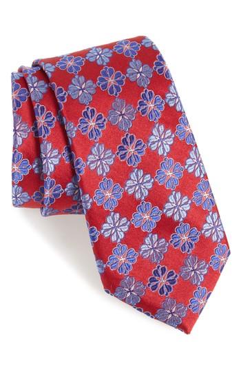 Men's Nordstrom Men's Shop Cole Floral Silk Tie, Size - Black