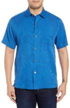 Men's Tommy Bahama Camden Coast Jacquard Camp Shirt - Blue