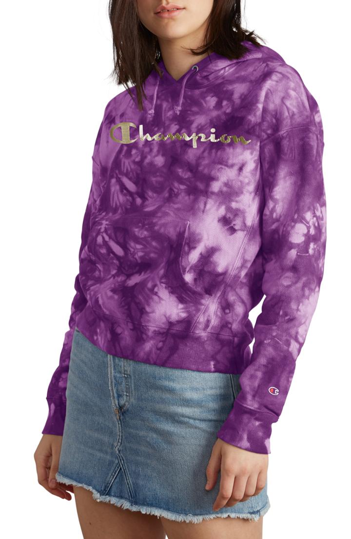 Women's Champion Rib Panel Tie Dye Hoodie