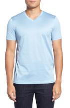 Men's Boss Teal 14 Slim Fit Mercerized Cotton T-shirt, Size - Blue