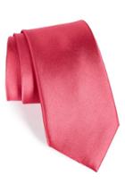 Men's Nordstrom Men's Shop Solid Satin Silk Tie, Size - Red