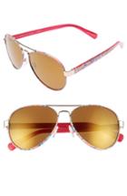Women's Lilly Pulitzer Ainsley 59mm Polarized Aviator Sunglasses - Yellow Gold/ Banana Flambe