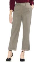 Women's Vince Camuto Country Houndstooth Check Cuff Crop Pants - Black