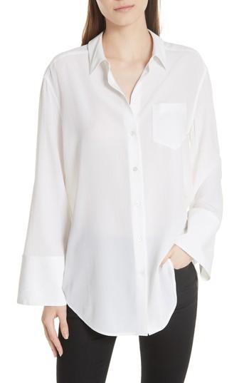 Women's Equipment Coco Bell Sleeve Silk Blouse - White