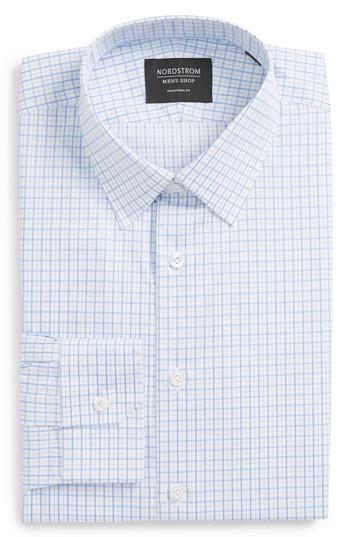 Men's Nordstrom Men's Shop Traditional Fit Check Dress Shirt .5 33 - Blue
