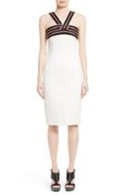 Women's Oscar De La Renta Woven Neck Sheath Dress