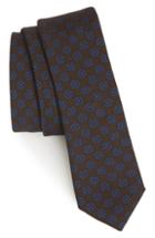Men's Eleventy Floral Wool & Silk Tie, Size - Brown