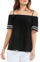 Women's Vince Camuto Contrast Inset Off The Shoulder Blouse