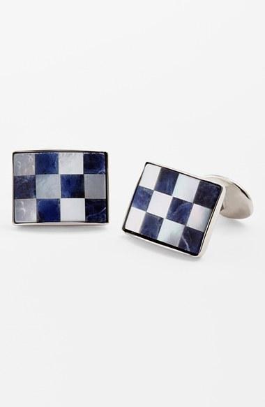 Men's David Donahue Checkerboard Cuff Links