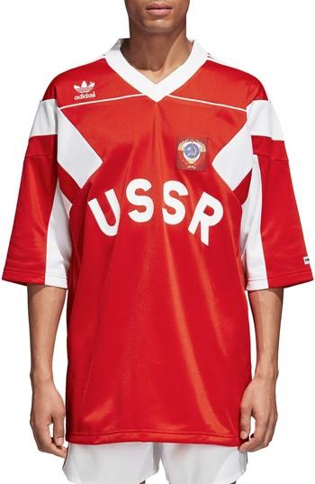 Men's Adidas Original Russia 1991 Soccer Jersey - Red