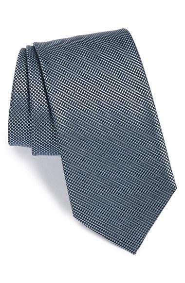 Men's Boss Check Silk Tie, Size - Blue