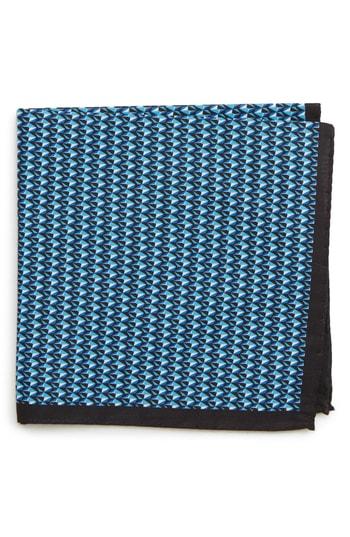 Men's Bonobos Geometric Cotton Pocket Square, Size - Blue