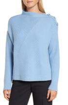 Women's Lewitt Bateau Neck Button Detail Cashmere Pullover - Blue