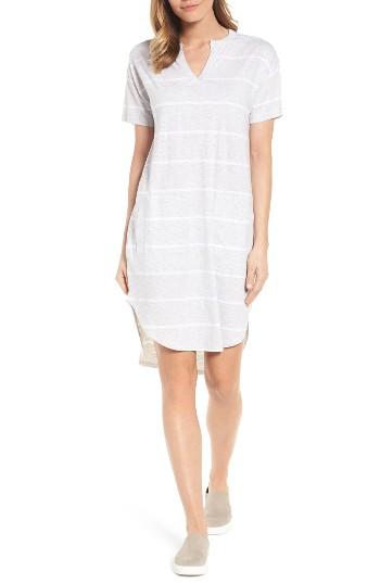 Women's Press Stripe T-shirt Dress - Grey
